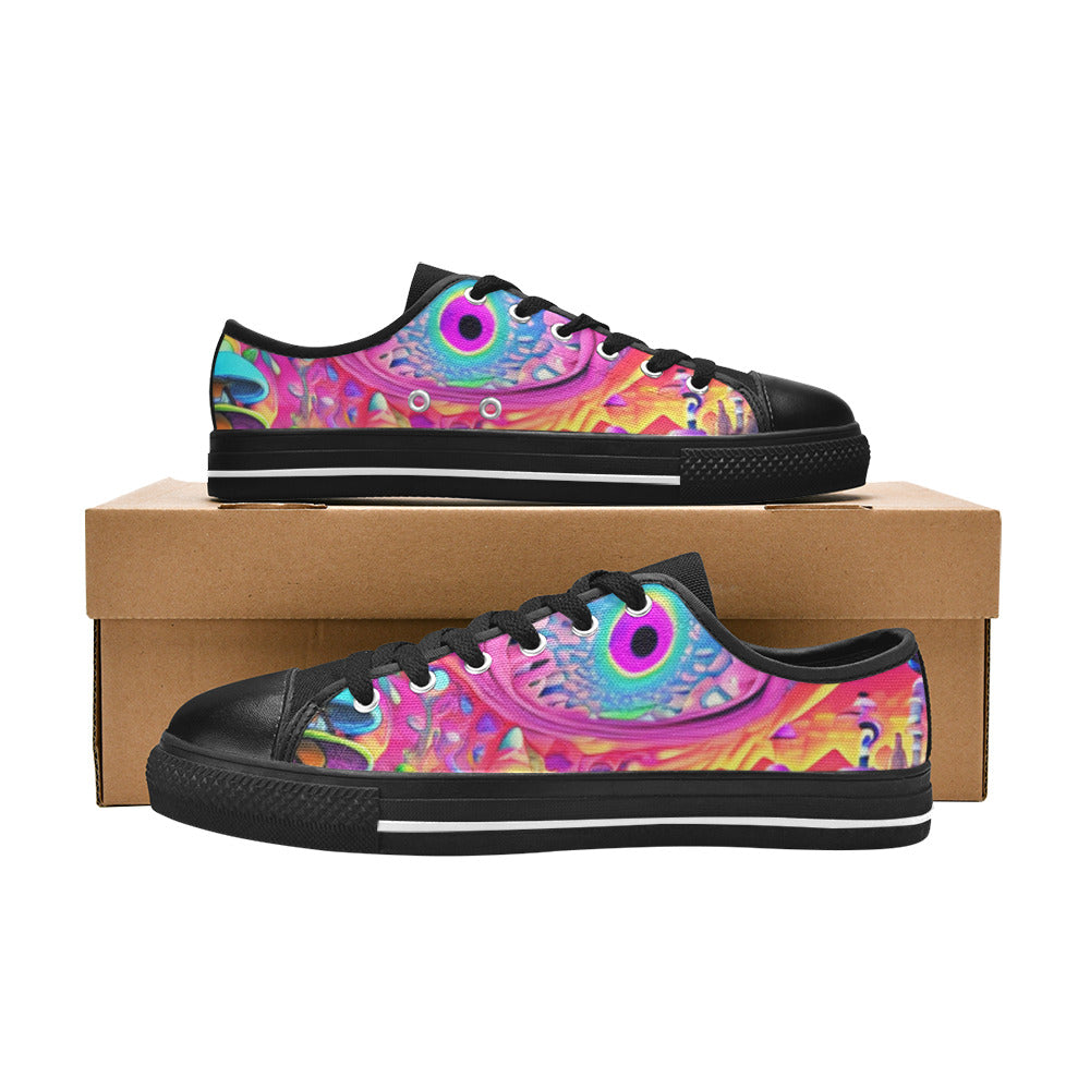 MEN'S Trippy Acid World Art Canvas Grunge Custom Sneakers