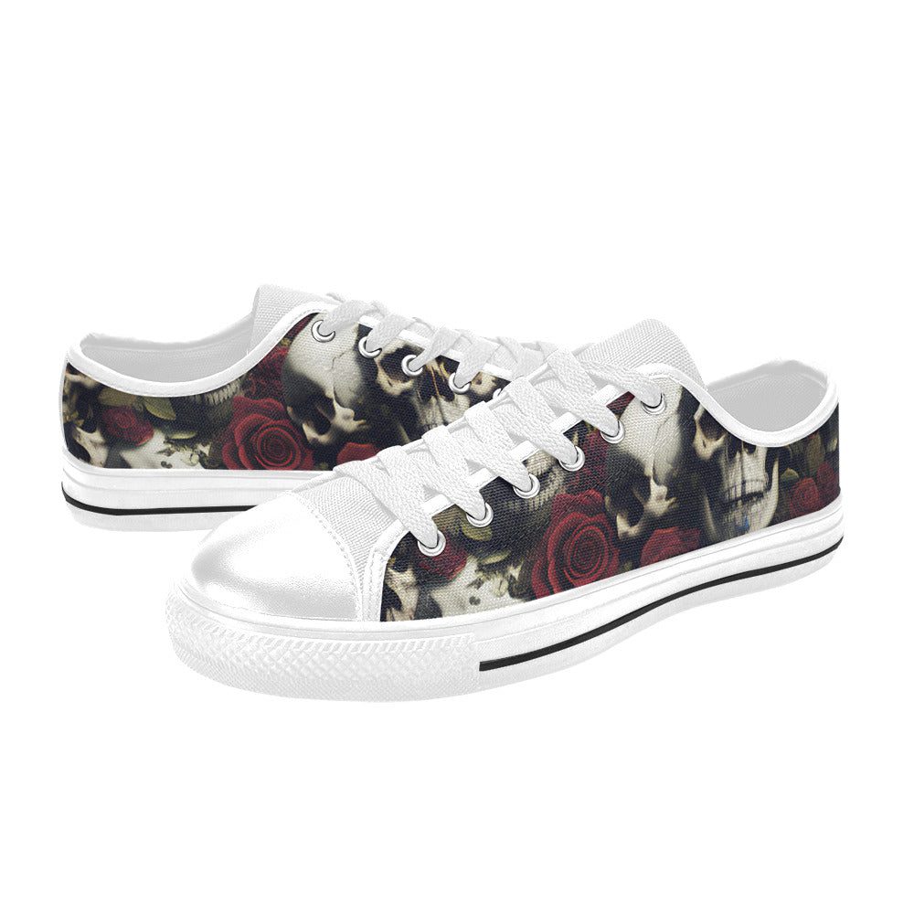 MEN'S Rose Skulls Dark Canvas Vivid Shoes