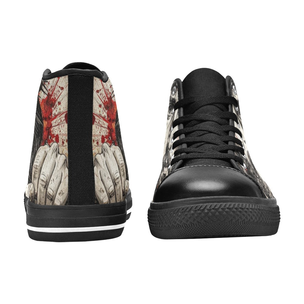 WOMEN'S Jesus_Ht_07 High Top Canvas Grunge Sneakers