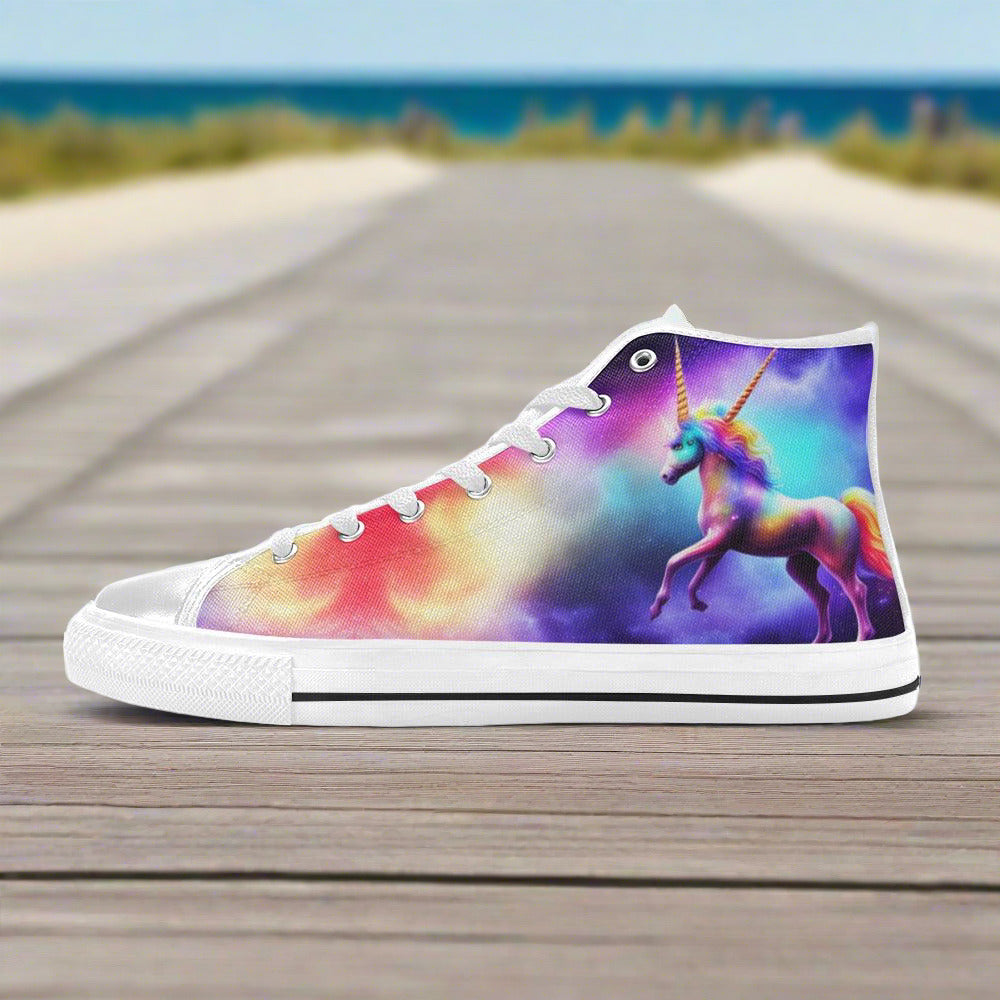 Butterfly Rainbow Neon Electric Vivid MEN Bold Art - Freaky Shoes | Custom Art Sneakers