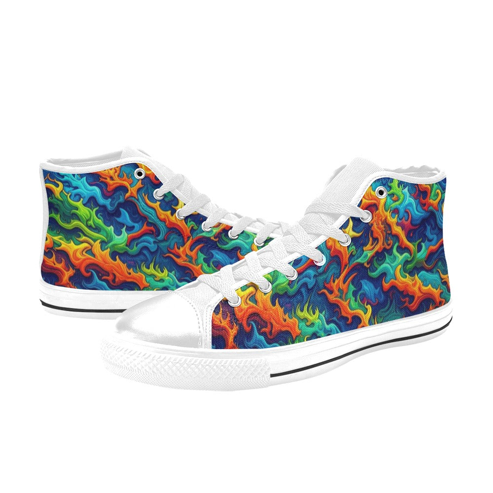 MEN'S Psychedelic Camo Rhythm Men’S High Top Canvas Surreal Custom Shoes