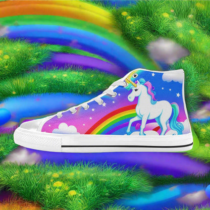 Butterfly Rainbow Green Emerald Wearable WOMEN Bold Art - Freaky Shoes | Custom Art Sneakers