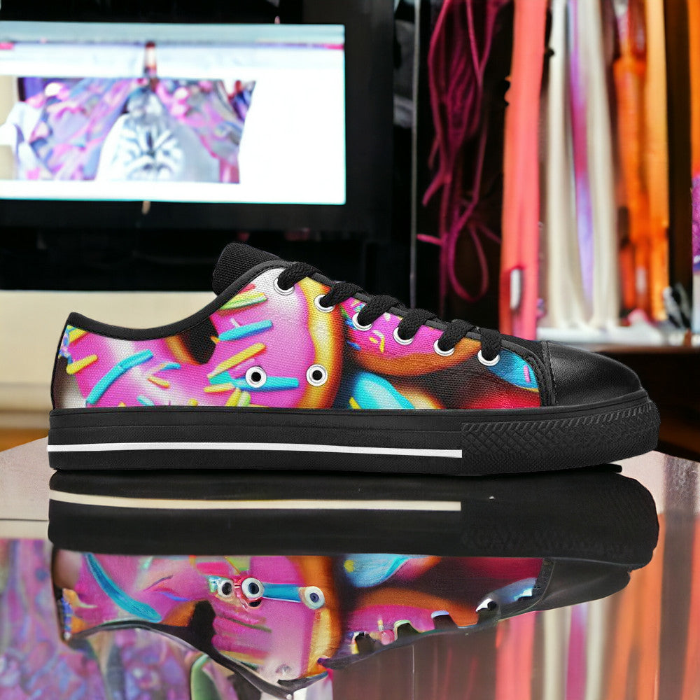 Koi Purple Teal Vivid MEN Bold Art - Freaky Shoes | Custom Art Sneakers