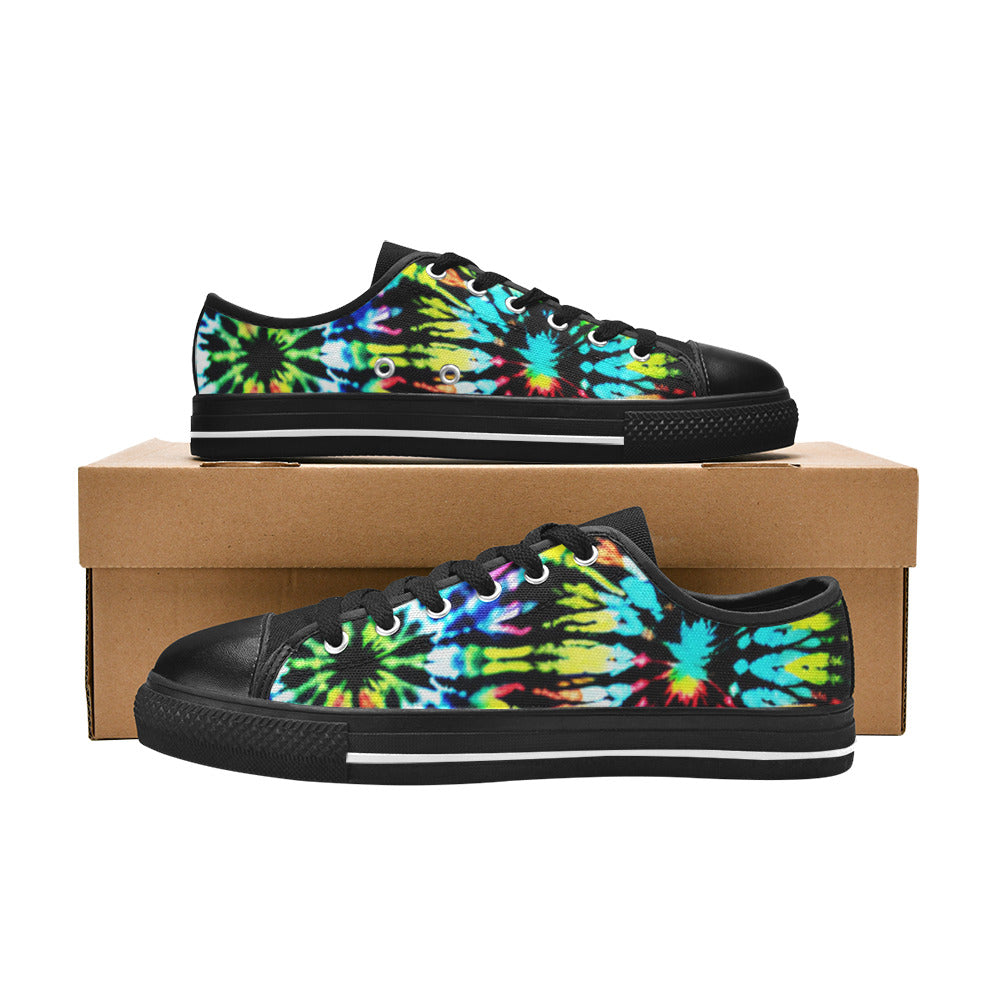 WOMEN'S Cc Tie Dye Art Canvas Vibrant Chaos Custom Shoes
