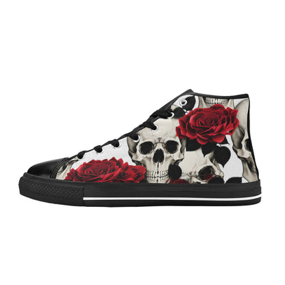 MEN'S Skulls Roses Deluxe 6 High Top Canvas Neon Fantasy Sneakers