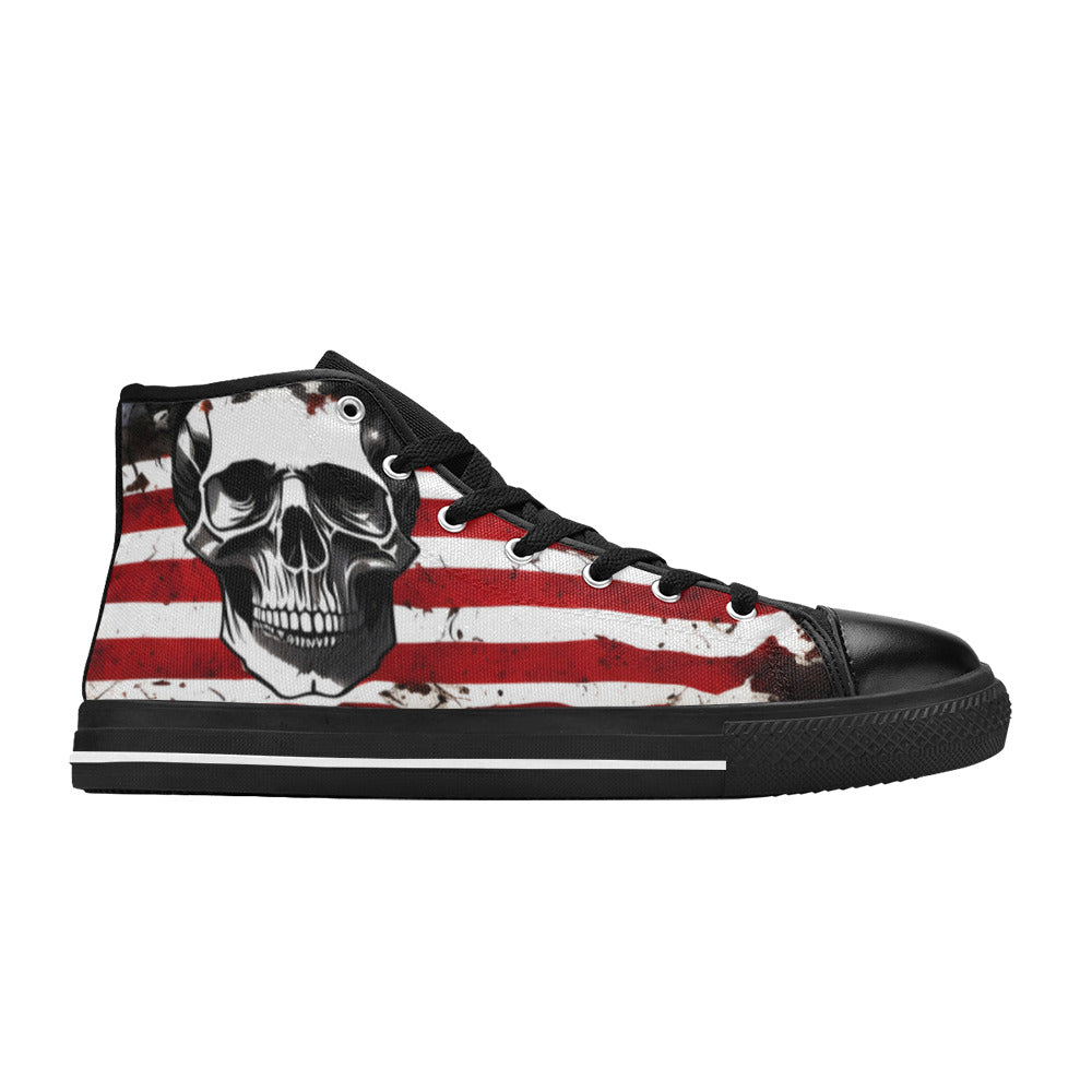 MEN'S Patriotic Skull Art Men’S High Top Canvas Aesthetic Shoes
