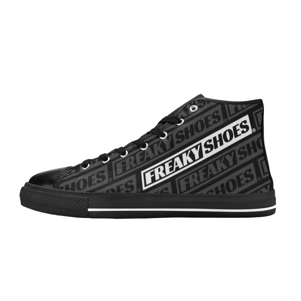 MEN'S Freaky Shoes Logo Print High Top Canvas Aesthetic Custom Shoes