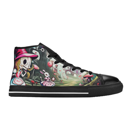 MEN'S Evil Wonderland World Men’S High Top Canvas Vibrant Chaos Custom Sneakers