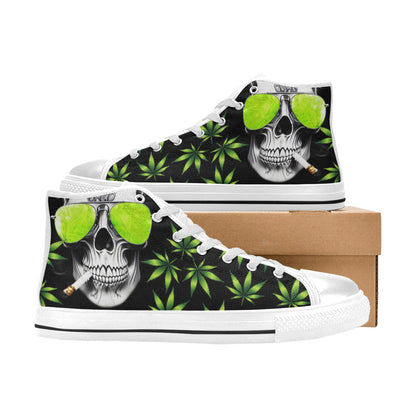 MEN'S Cc 420 Skull Weed High Top Canvas Y2K Sneakers