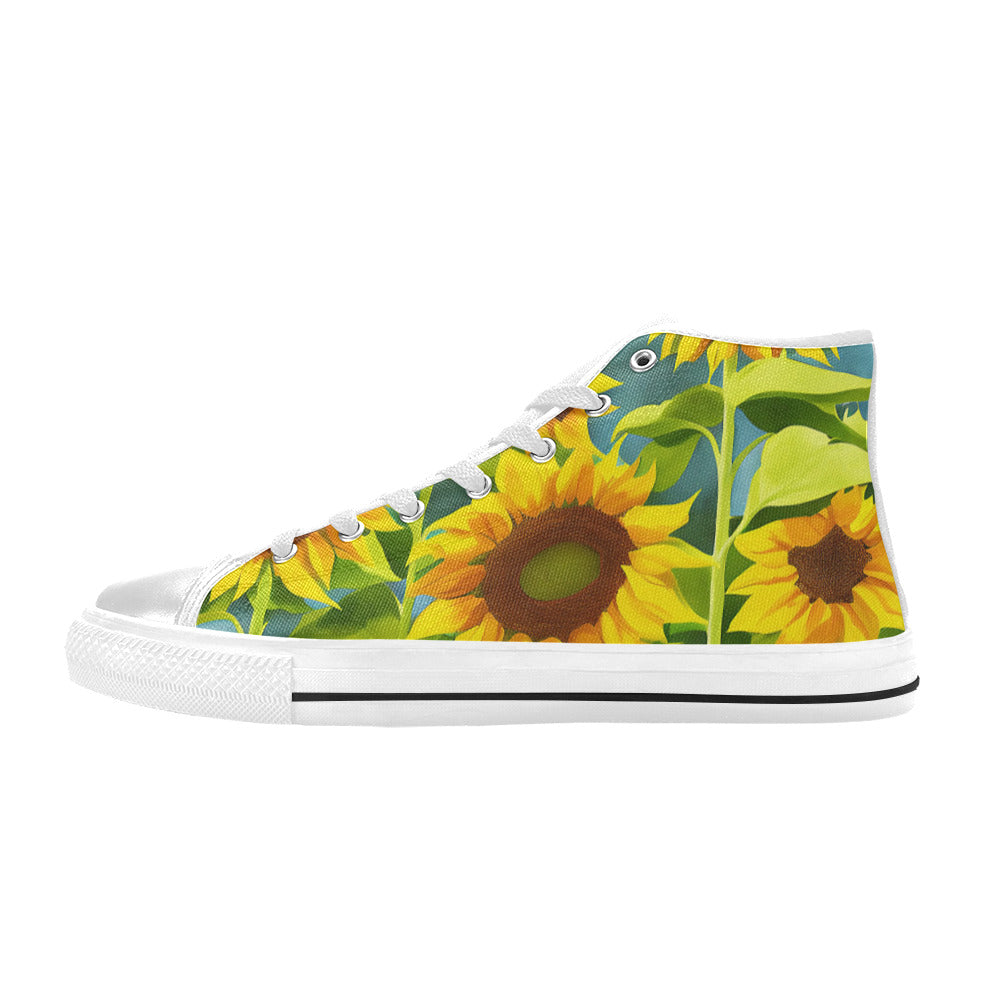 MEN'S Sunflowers Art 3 Men’S High Top Canvas Wallpaper Art Custom Sneakers