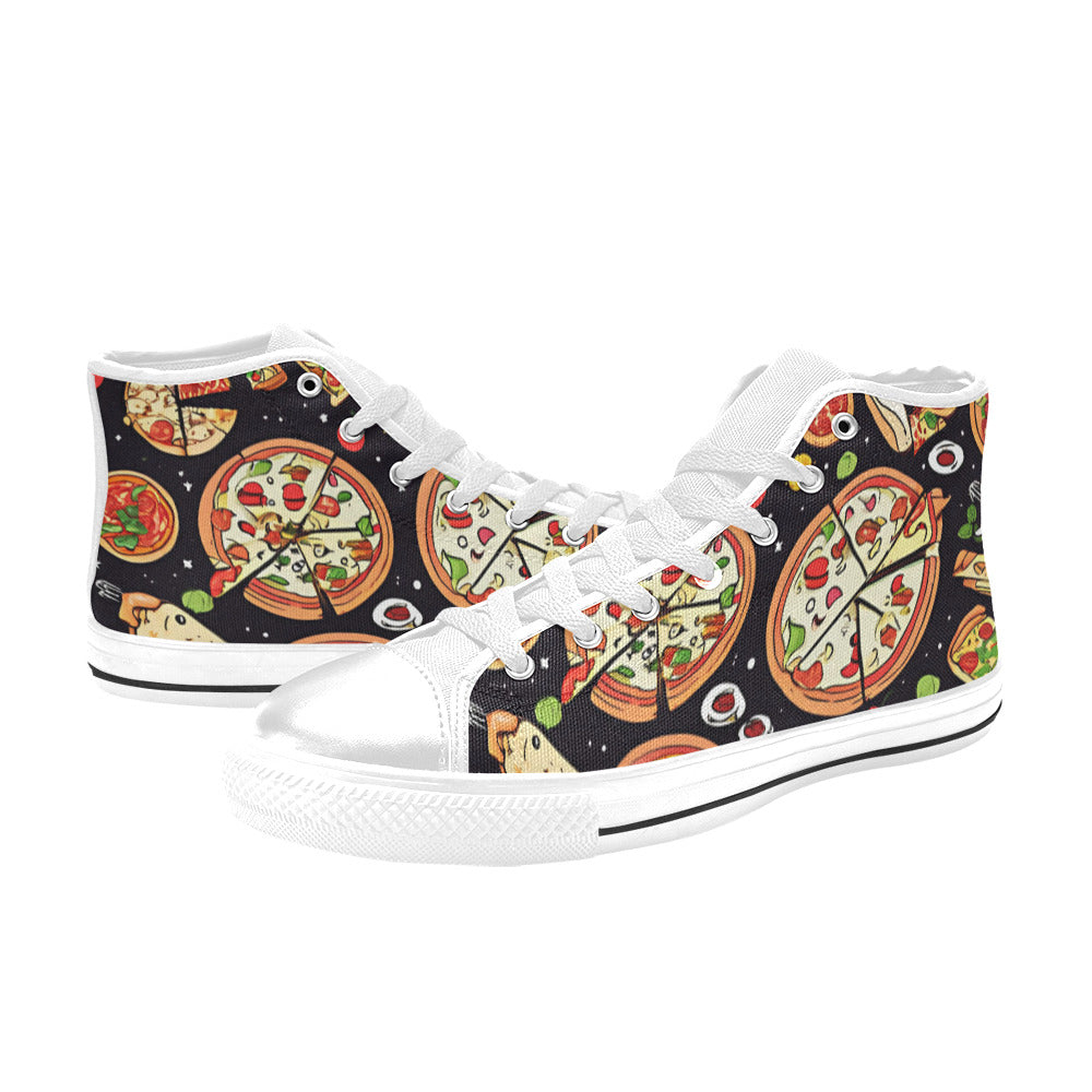WOMEN'S Planet Chill Pizza High Top Canvas Vibrant Chaos Sneakers