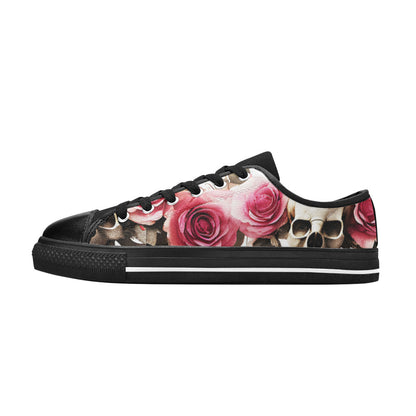 WOMEN'S Skulls Roses Deluxe 14 Canvas Cottagecore Sneakers