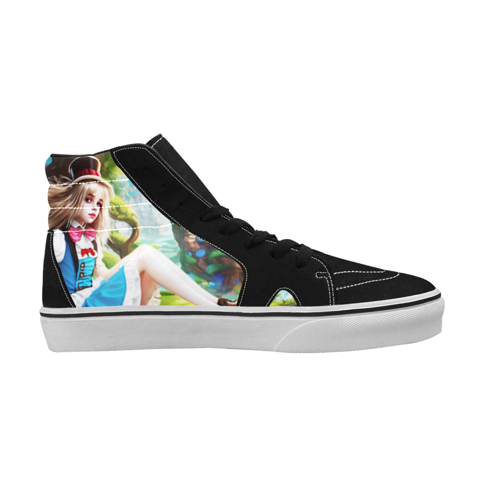 MEN'S Acid Creepy Wonderland Psychedelic High Top Skateboarding Dreamcore Shoes