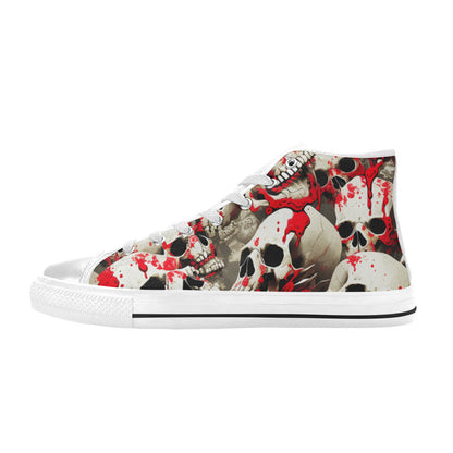 MEN'S Splatter Skulls 3 Men’S High Top Canvas Dark Academia Shoes