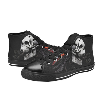 WOMEN'S Cc Skull Art High Top Canvas Dark Academia Shoes