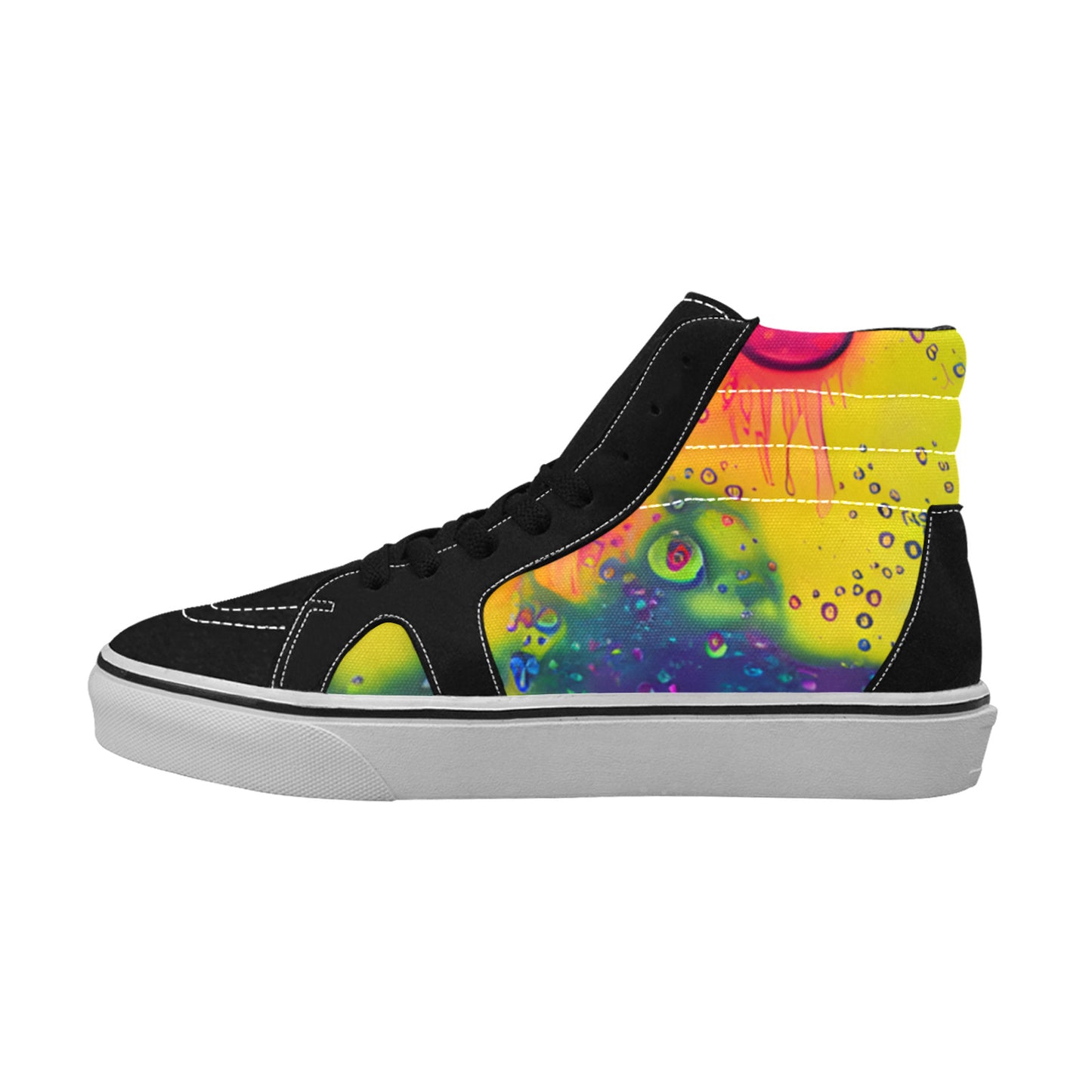 MEN'S Acid Bath Liquid Paint High Top Skateboarding Neon Fantasy Custom Shoes