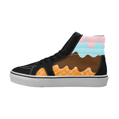 WOMEN'S Ice Cream Art Melting High Top Skateboarding Vivid Shoes