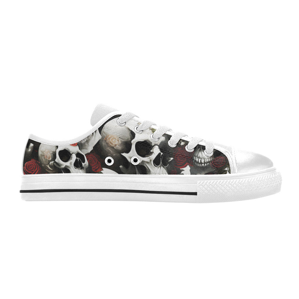 MEN'S Rose Skulls Dark 3 Canvas Aesthetic Custom Shoes