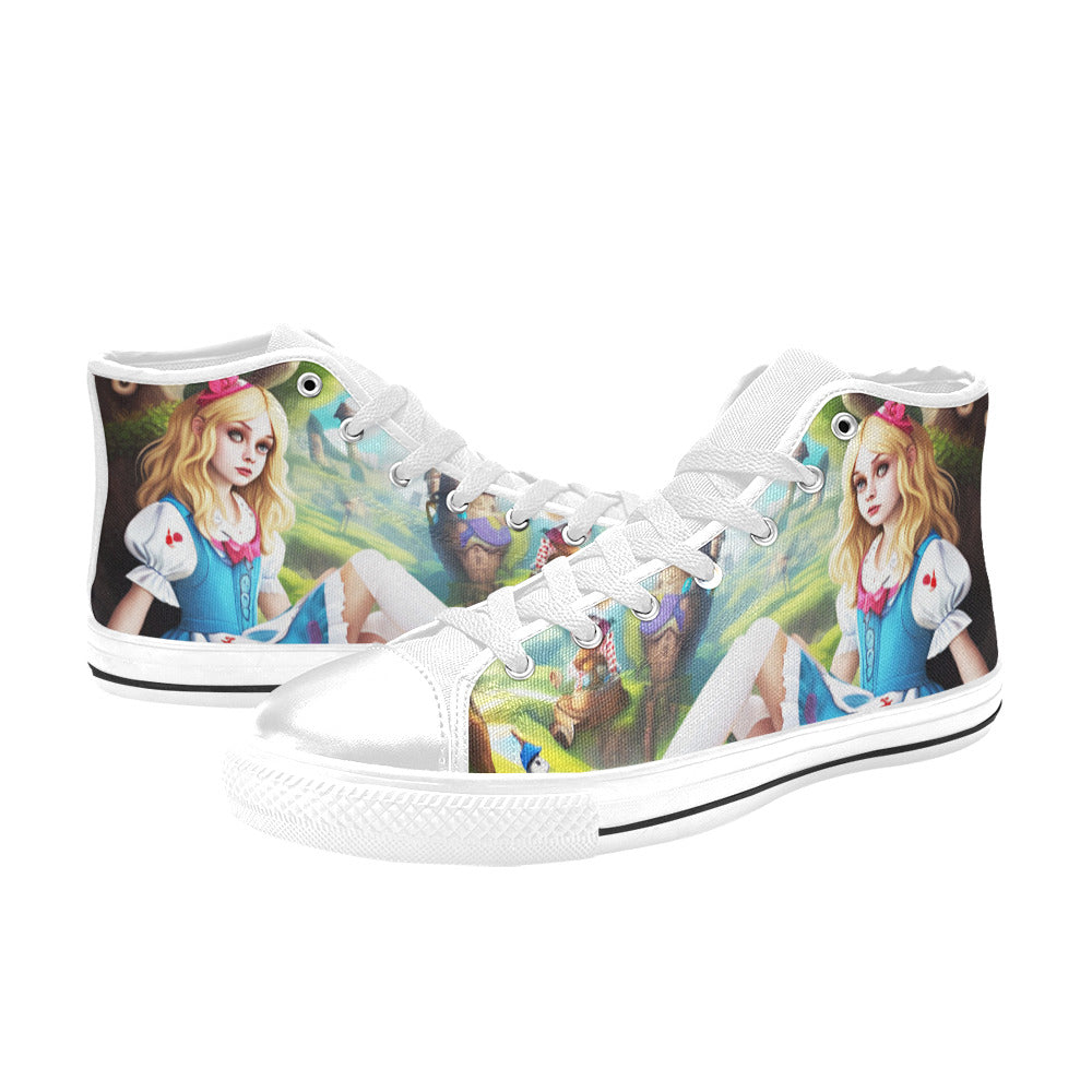 MEN'S Acid Creepy Wonderland Psychedelic High Top Canvas Aesthetic Custom Sneakers