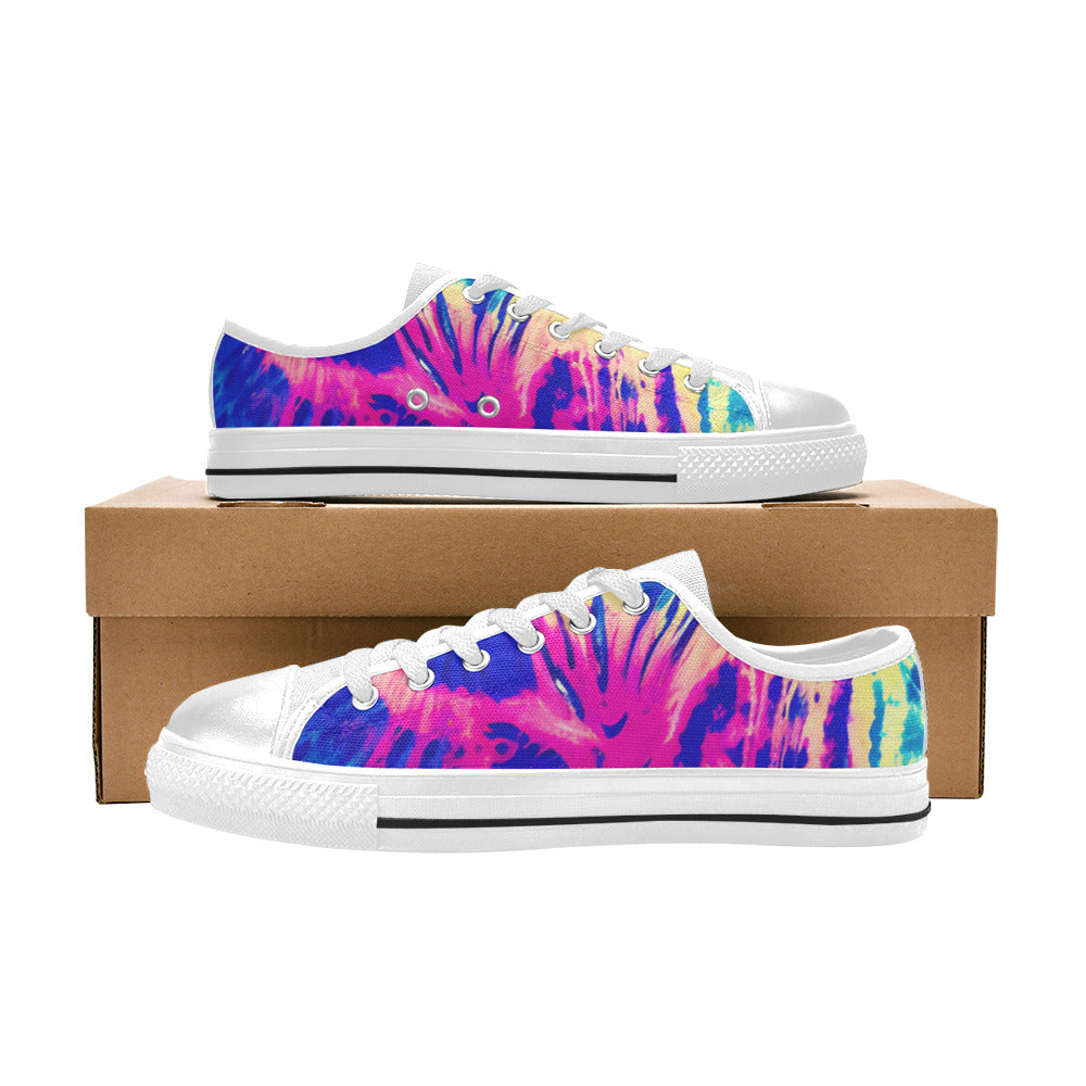 WOMEN'S Tie Dye Splash Retro Canvas Dark Academia Custom Sneakers