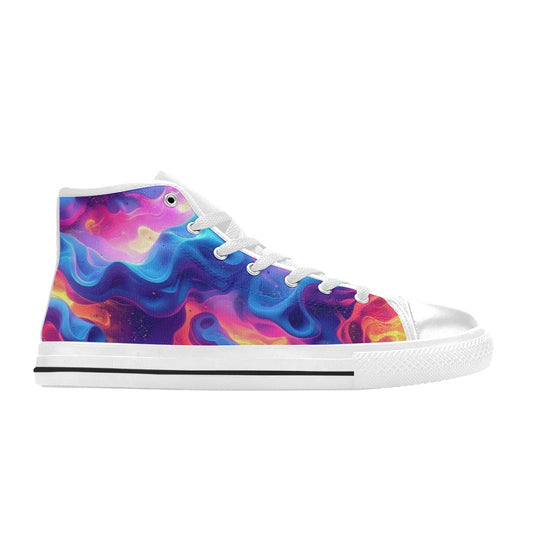 MEN'S Ethereal Camo Design 2 High Top Canvas Neon Fantasy Custom Sneakers