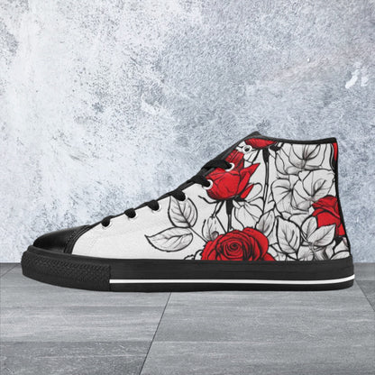 Red Roses Pen & Ink Style Women - Freaky Shoes®