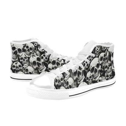 MEN'S Skulls Mania Men’S High Top Canvas Wallpaper Art Custom Shoes