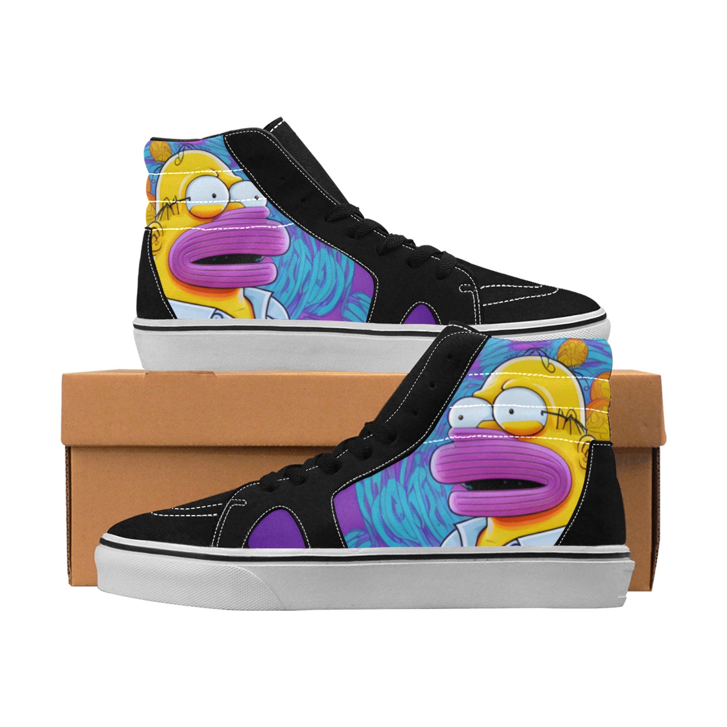 WOMEN'S Homie Trippy Character Art High Top Skateboarding Surreal Custom Shoes