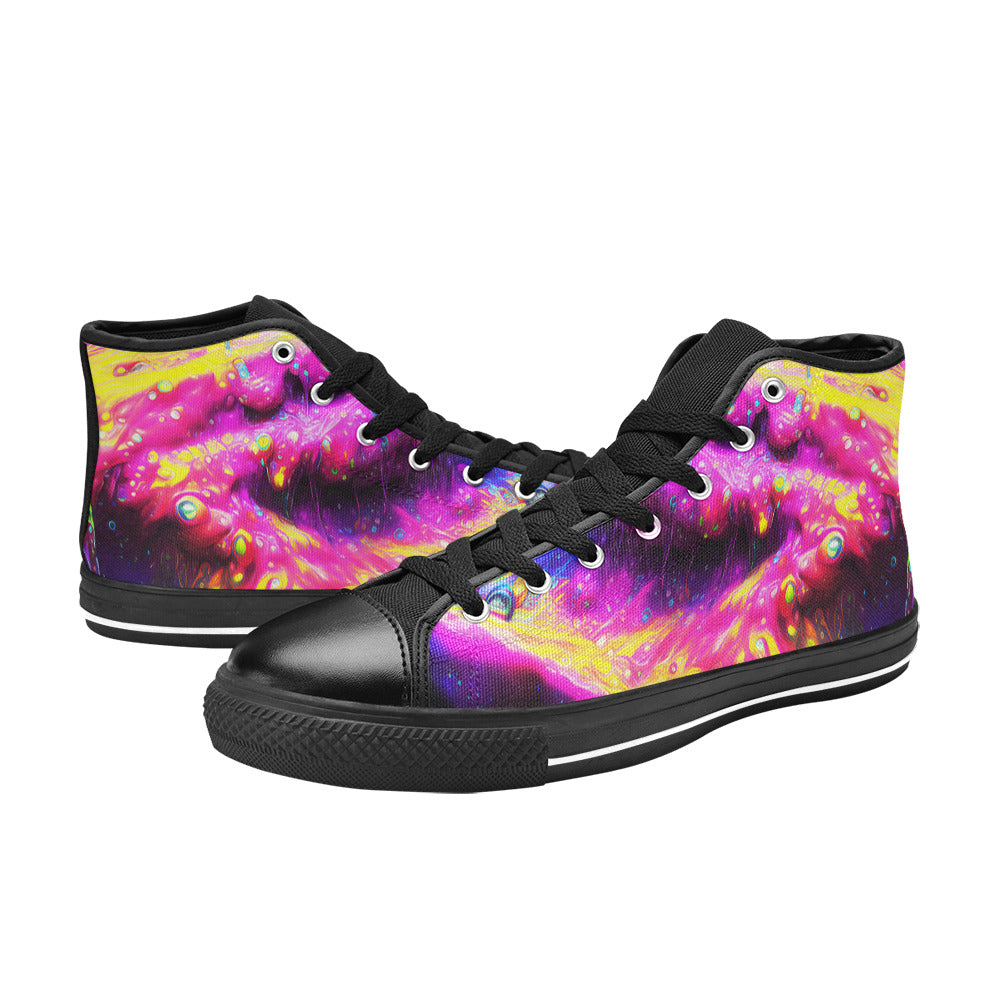 WOMEN'S Cc Acid Bath Drip High Top Canvas Grunge Sneakers