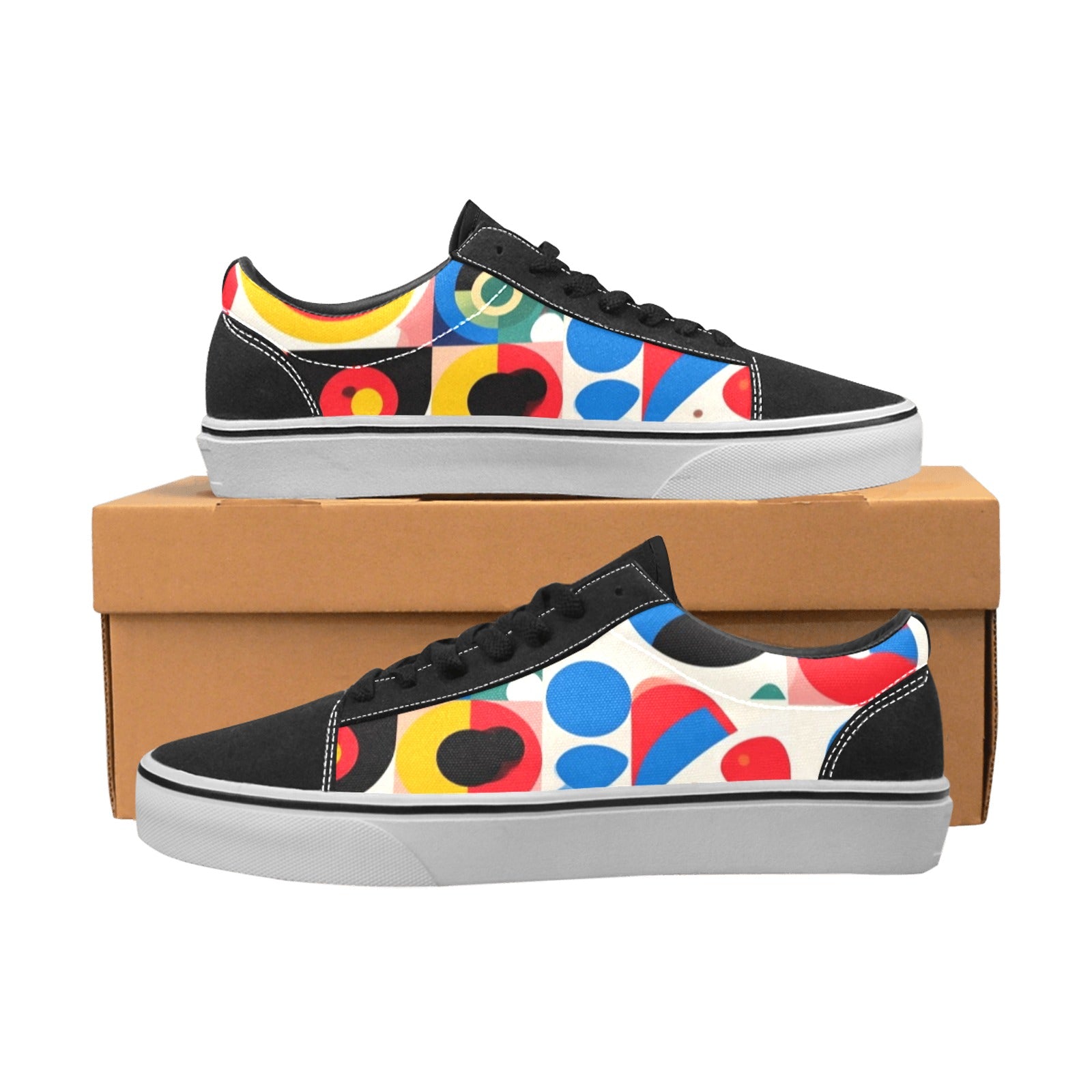 MEN'S 1960S Mod Cartoon Art Low Top Skateboarding Cottagecore Custom Shoes