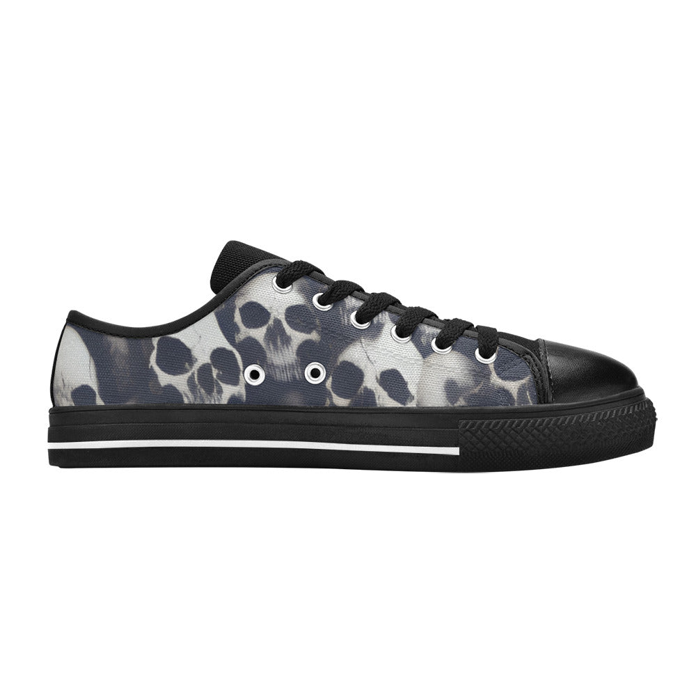 WOMEN'S Cc Skulls Greyscale Style Canvas Cottagecore Sneakers