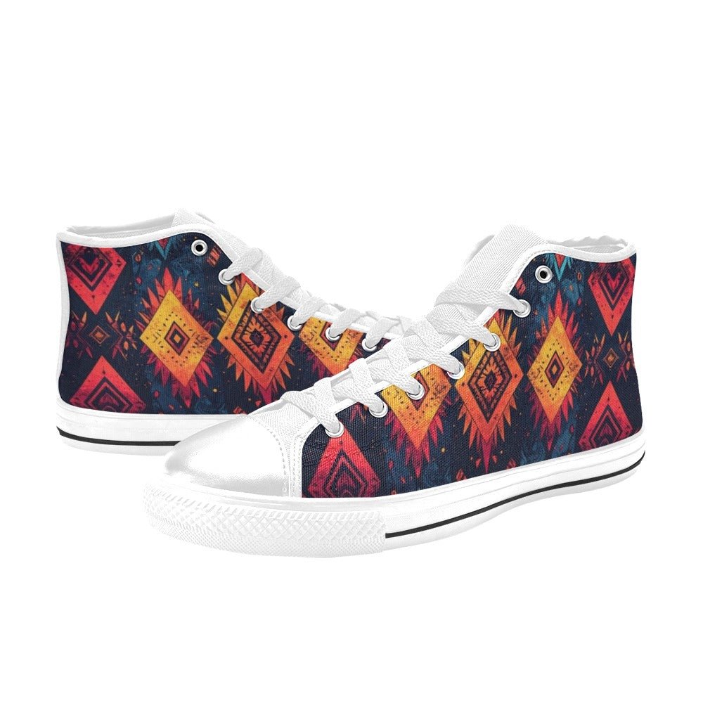 Wild Tribal Ripple 2 Kids' High Top Canvas Shoes