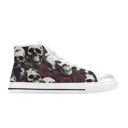 MEN'S Rose Skulls Dark Men’S High Top Canvas Dreamcore Custom Sneakers