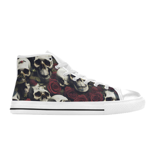 MEN'S Rose Skulls Dark Men’S High Top Canvas Dreamcore Custom Sneakers