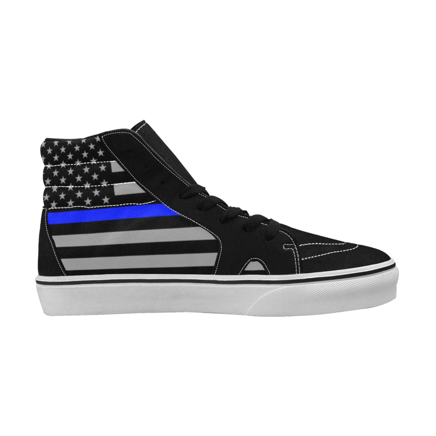 WOMEN'S Thin Blue Line Flag High Top Skateboarding Y2K Shoes