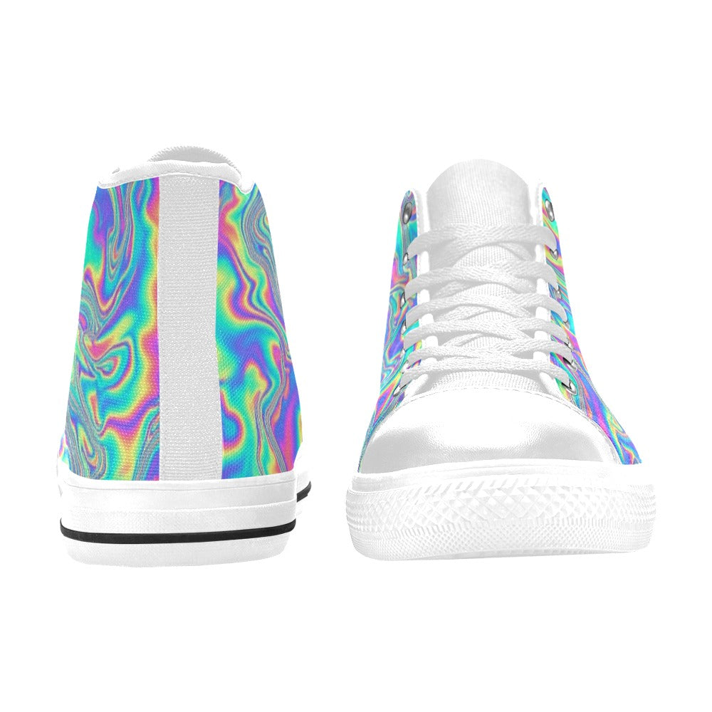 MEN'S Holographic Tribal Blaze 4 High Top Canvas Dreamcore Custom Shoes
