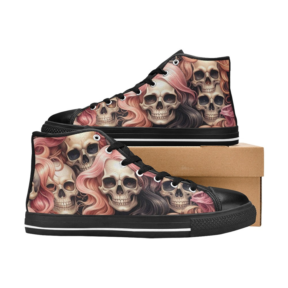 MEN'S Dark Feminine Flowing Hair High Top Canvas Vibrant Chaos Shoes