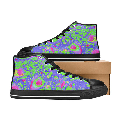 WOMEN'S Cc Acid Bath Art High Top Canvas Dark Academia Shoes