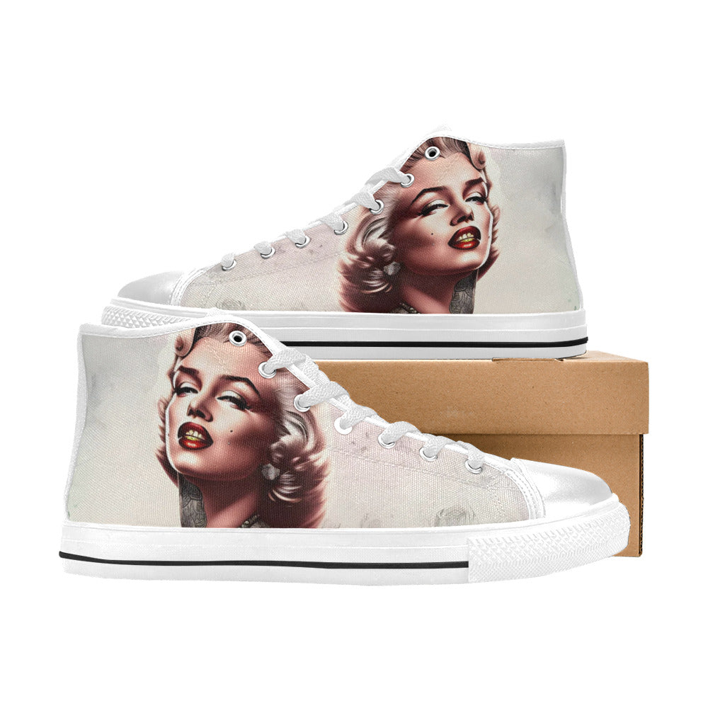 MEN'S Cc Retro Model Men’S High Top Canvas Wallpaper Art Custom Shoes