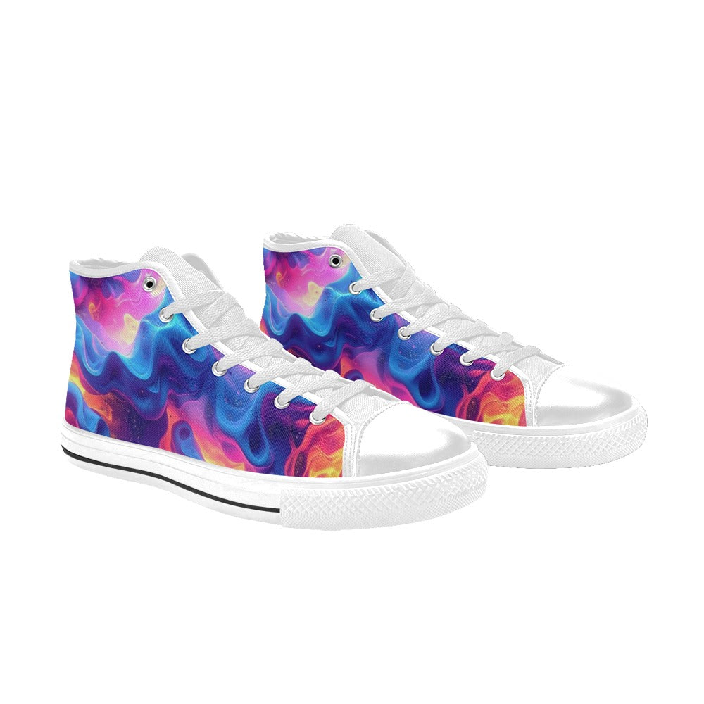 WOMEN'S Ethereal Camo Design 2 High Top Canvas Y2K Custom Sneakers