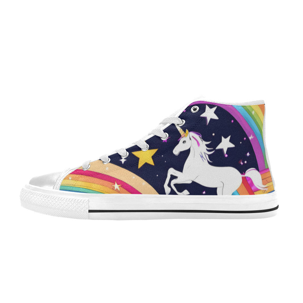 WOMEN'S Uncorns Everywhere High Top Canvas Dark Academia Sneakers