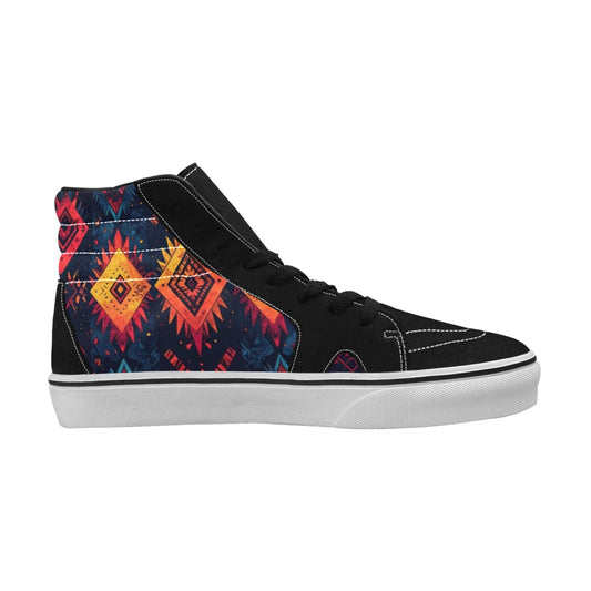 WOMEN'S Wild Tribal Ripple 2 High Top Skateboarding Grunge Shoes