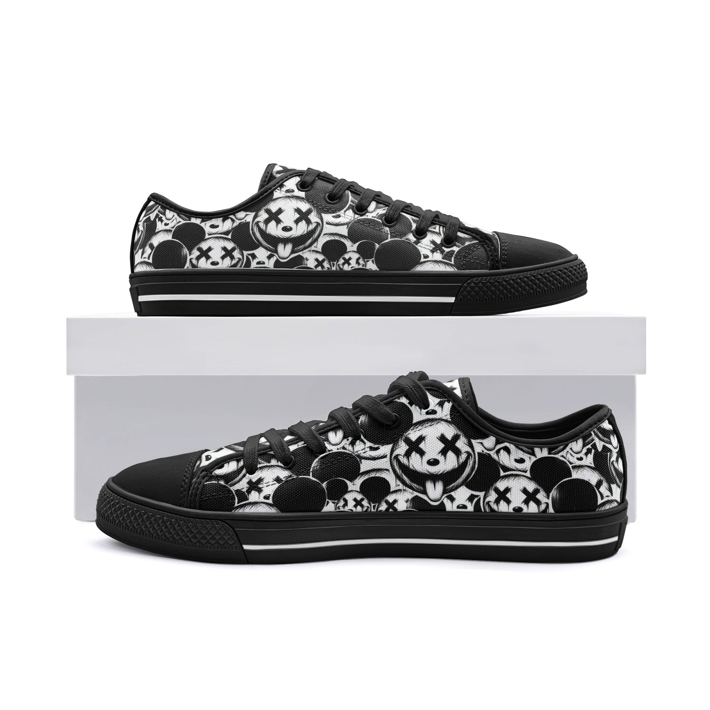 Xo Xo Pen and Ink Style Art Unisex Low Top Canvas Shoes
