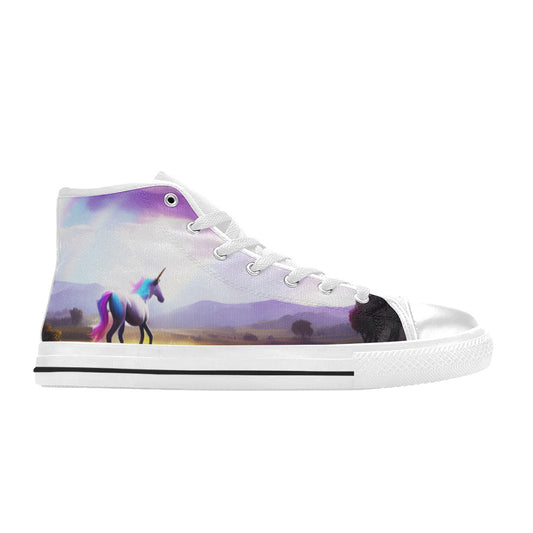 WOMEN'S Unicorn Beauty Art High Top Canvas Grunge Shoes