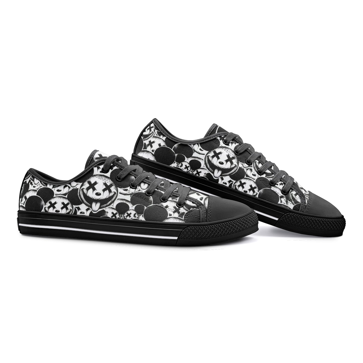 Xo Xo Pen and Ink Style Art Unisex Low Top Canvas Shoes