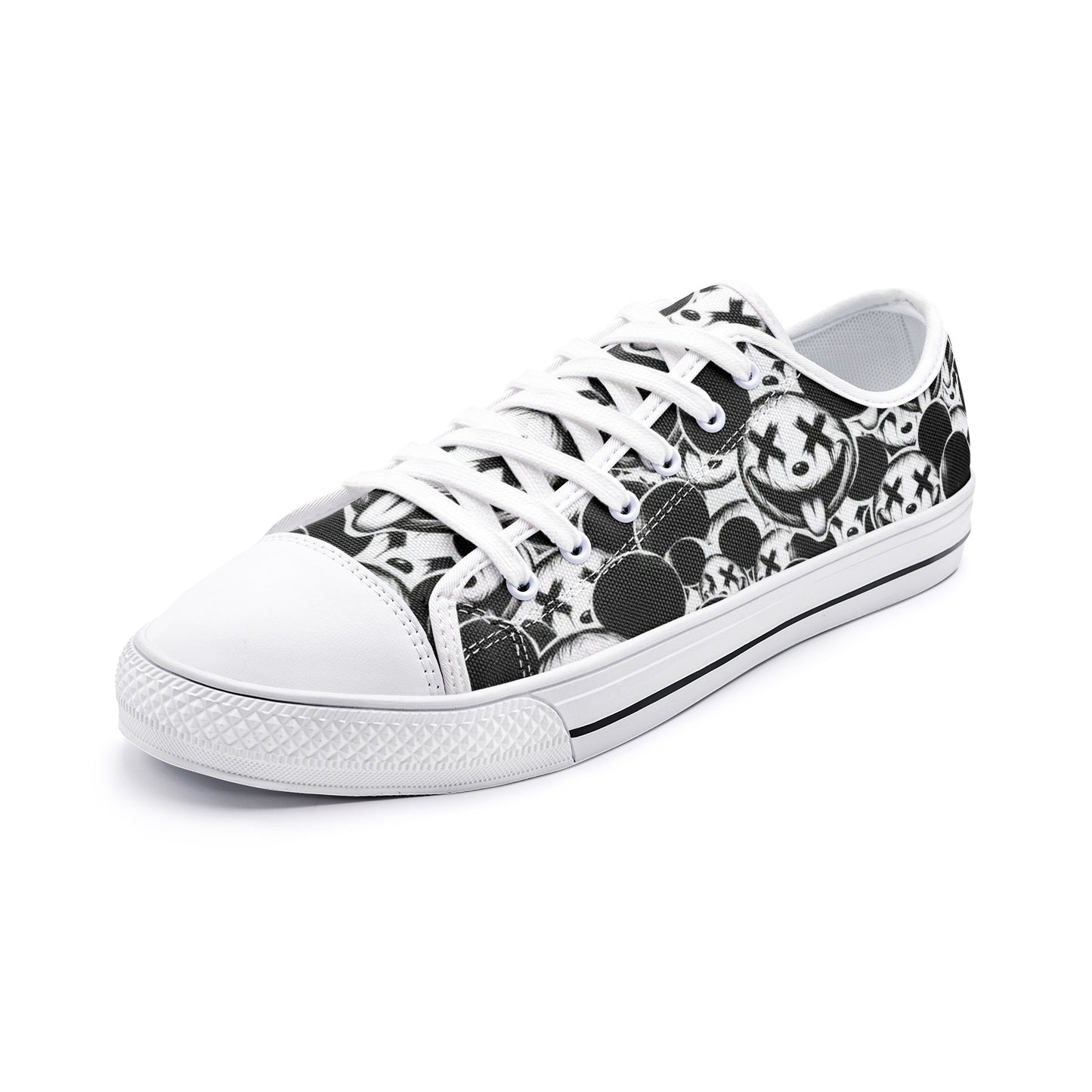 Xo Xo Pen and Ink Style Art Unisex Low Top Canvas Shoes