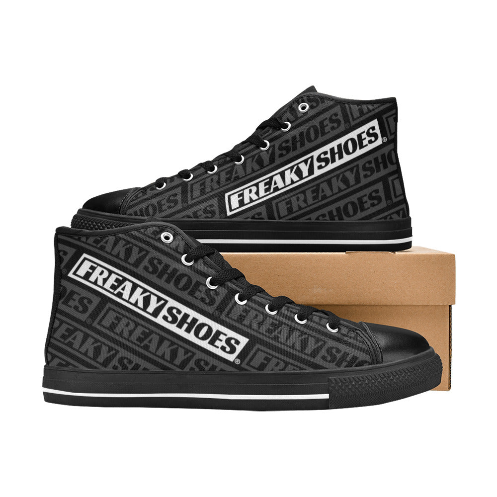 MEN'S Freaky Shoes Logo Print High Top Canvas Aesthetic Custom Shoes