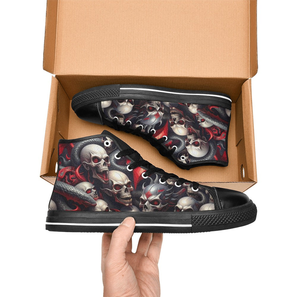 MEN'S Snake Dagger Skull Dark High Top Canvas Aesthetic Sneakers