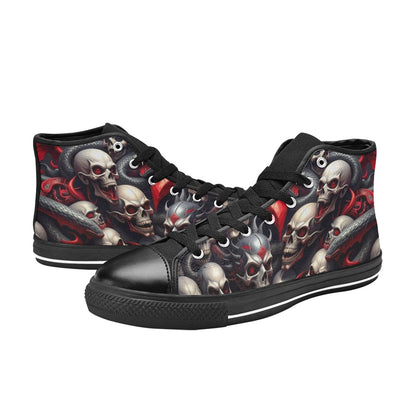 WOMEN'S Snake Dagger Skull Dark High Top Canvas Cottagecore Custom Sneakers
