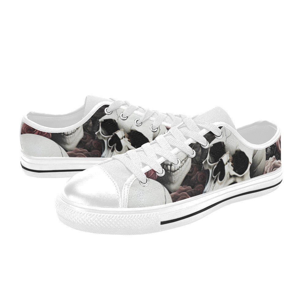 WOMEN'S Rose Skulls Dark 7 Canvas Aesthetic Custom Sneakers